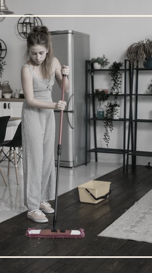 mopping floors